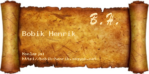 Bobik Henrik névjegykártya